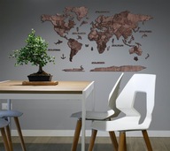 Drewniana wielowarstwowa Mapa Świata Rock