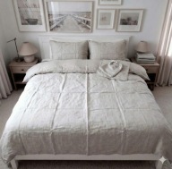 Pościel lniana kolor naturalny len komplet 160x200 plus 2x 50x60 poduszki