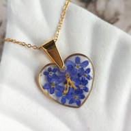 Naszyjnik z literą, złote serce z kwiatami, biżuteria personalizowana