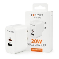 Forever ładowarka sieciowa PD QC TC-01-20AC 1x USB-C 1x USB 20W biała