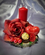 Dekoracja na stół Dzień matki Walentynki Dzień kobiet Rocznica Serce Stroik