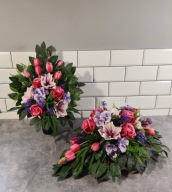 Komplet na cmentarz, wiosenna dekoracja nagrobna