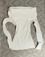 Biała bluzka elastyczna z odkrytymi ramionami roz.S