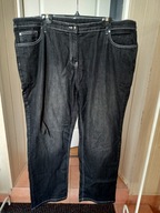 spodnie dżins proste z wysokim stanem 50 czarne strecz