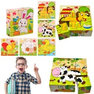 DUZE PUZZLE DREWNIANE EDUKACYJNE KLOCKI UKLADANKA DLA DZIECI LOGICZNA 3D