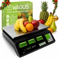 WAGA SKLEPOWA ELEKTRONICZNA MAGAZYNOWA WAGUŚ 40 KG 5 G AKUMULATOR LCD
