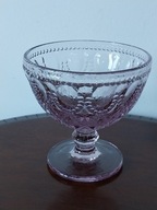 Pucharek na stopie szkło lila-róż