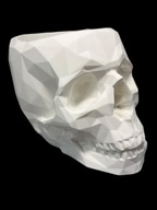 Geometryczna Doniczka Czaszka Low Poly Druk 3D Osłonka Biała Skull Gotyk