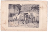 U kowala Kuźnia podkuwanie konie Pies psy ok.1890r. Grafika 831E