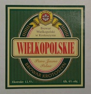 STARA ETYKIETA PIWO JASNE PEŁNE WIELKOPOLSKIE BROWAR KROTOSZYN