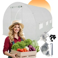 TUNEL FOLIOWY SZKLARNIA PREMIUM SIATKA 2x3x2m STELAŻ MOCNY FOLIAK OGRODOWY