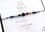 Bransoletka Znak Zodiaku WAGA talizman Kamienie naturalne zodiak na Prezent