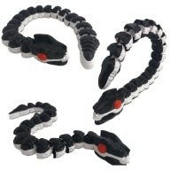 Przegubowy Wąż 3D – Snake Biało-Czarny z Czerwonymi Oczami