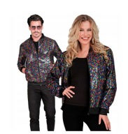 Kurtka Bomberka Cekinowa Multikolor / Kostium Strój Karnawałowy/ S-M