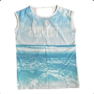 Koszulka damska t-shirt z krótkim rękawem błękitna nadruk XS House