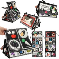 KSIĄŻECZKA SENSORYCZNA MATA KONTRASTOWA GRYZAK LUSTERKO MIĘKKA DO ŁÓŻECZKA