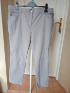 spodnie dżins materiał proste strecz szare 46 48 ze średnim stanem