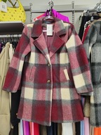 Płaszczyk bordowy krótki kratka, r. Uni, Italy !!!