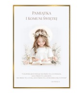 Personalizowana Pamiątka I Komunii Świętej | Lustrzane złoto dziewczynka