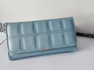 POR07 Portfel Damski Duży Niebieski