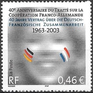 Francja 2003 Znaczek 3681 ** Niemcy traktat dyplomacja wspólne wydanie