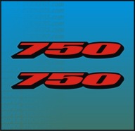 2x Naklejka 750 dla SUZUKI GSX-R Zadupek Tył Nalepka Znaczek Pojemność GSXR