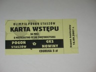 OLIMPIA POGOŃ STASZÓW - GKS NOWINY 2007 bilet IV Liga Świętokrzyska