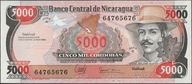 Nikaragua 5000 cordobas 1985 - generał Zeledon - stan bankowy UNC