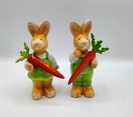 2 króliczki z marchewką para dziewczyna i chłopiec