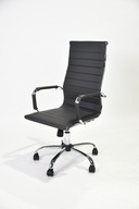 FOTEL designerski biurowy obrotowy srebrny chrom czarny