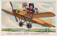 Samolot Aeroplan dziecko dziewczynka 1936r. tulipany na imieniny z660