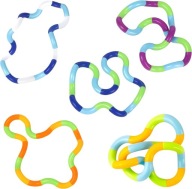 ZESTAW 5 ZABAWEK SENSORYCZNYCH FIDGET TANGLE ANTYSTRESOWE DO SKRĘCANIA