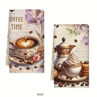 Ręcznik do rąk ścierka kuchenna zestaw 2 szt. kawa coffee filiżanka R107