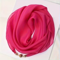 SZAL APASZKA CHUSTA ELEGANCKA MODNA DODATEK malina basic VINTAGE