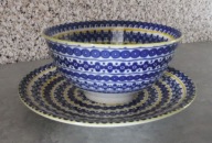 Miseczka miska porcelanowa + talerzyk DUKA granatowo-biała wzory nr.4