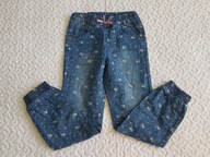 Cool Club spodnie niebieskie w kwiatki podwójne ciepłe nowe roz 122