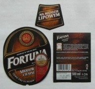 ETYKIETA PIWO MIODOWE CIEMNE BROWAR FORTUNA MIŁOSŁAW + KRAWATKA I KONTRA