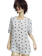 M&S BLUZKA grochy lniana 40/42