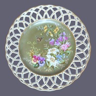 Ażurowa Malowana Patera Lorenz Hutschenreuther Selb Bawaria 1887-1920