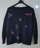Damski Sweter Wzorzysty Granatowy |M/L