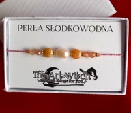 Bransoletka z kamieniami szlachetnymi - Perła i kamień słoneczny