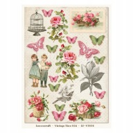 LEMONCRAFT papier ozdobny A4 - VINTAGE TIME 004 - zestaw 5 sztuk