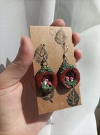 Kolczyki grzyby - mikro muchomorki - rękodzieło, stal nierdzewna