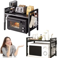 PÓŁKA KUCHENNA NA MIKROFALE NA BLAT STOJĄCA METALOWA REGULOWANA SZEROKOŚĆ