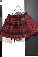 5 Spódnica Tu imprezowa ciepła szkocka kolorowa złoty nalot bok 122 cm 7lat