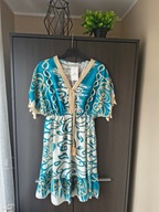 Biało – turkusowa sukienka Boho rozmiar S/M/L nowa z metką
