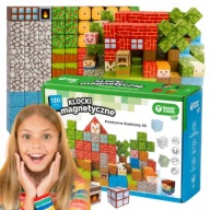 KLOCKI MAGNETYCZNE SZEŚCIANY PIKSELE BLOKI 120 KLOCKÓW 3D SILNE MAGNESY! 3+