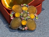 EFEKTOWANA DUŻA KOLOROWA BROSZKA VINTAGE