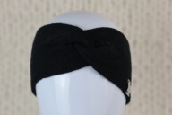 Wełniana opaska na głowę, rozmiar M, 100% wełna merino, rękodzieło, czarna