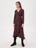 SINSAY KOPERTOWA SUKIENKA ZEBRA WIĄZANA MAXI 34 XS